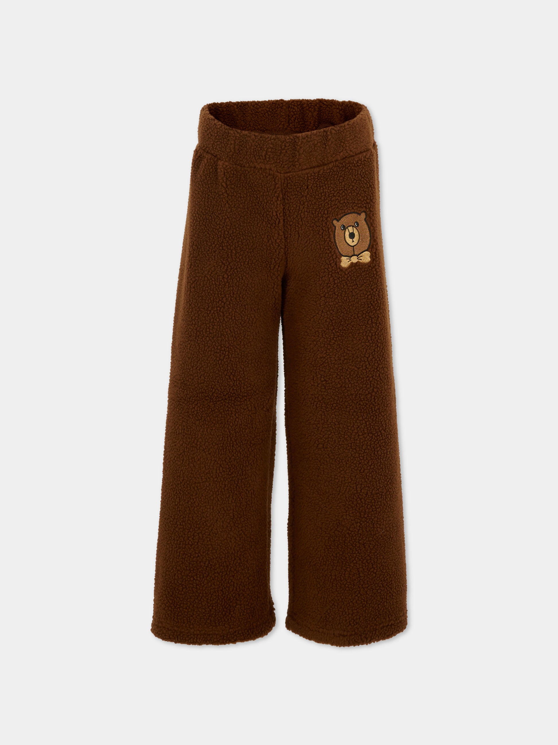 Pantaloni marroni per bambini con orso,Mini Rodini,2571012516