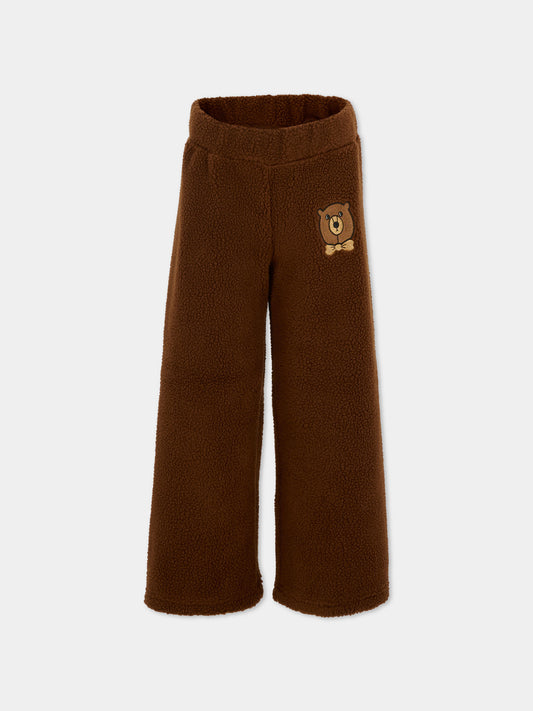 Pantaloni marroni per bambini con orso,Mini Rodini,2571012516