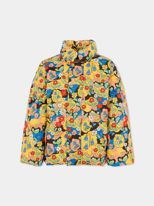 Piumino multicolor per bambina con stampa floreale,Mini Rodini,2571011500