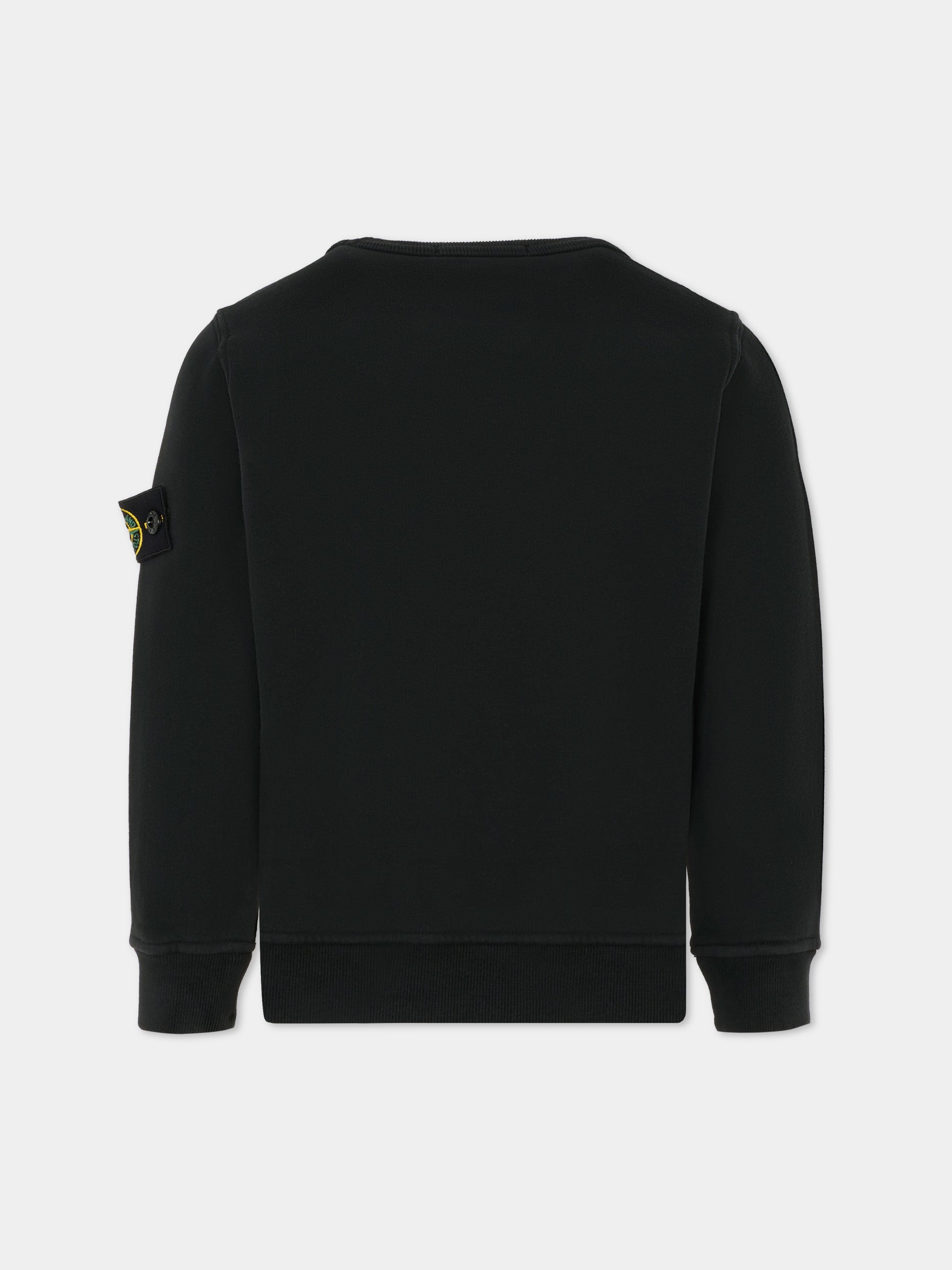 Felpa nera per bambino con bussola,Stone Island Junior,K2S16 6100001 S0A20 - V0029