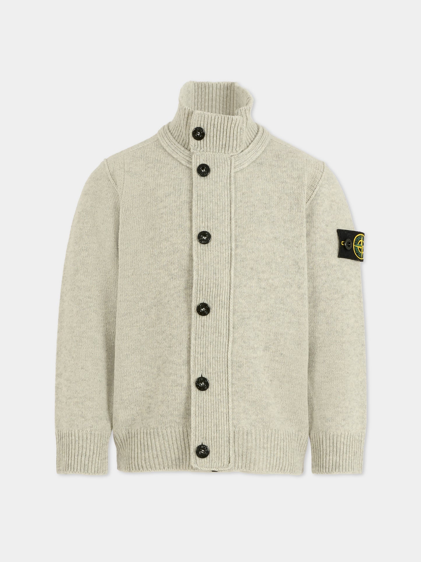 Cardigan grigio per bambino con bussola,Stone Island Junior,K2S16 5100003 S00M1 - V0M64