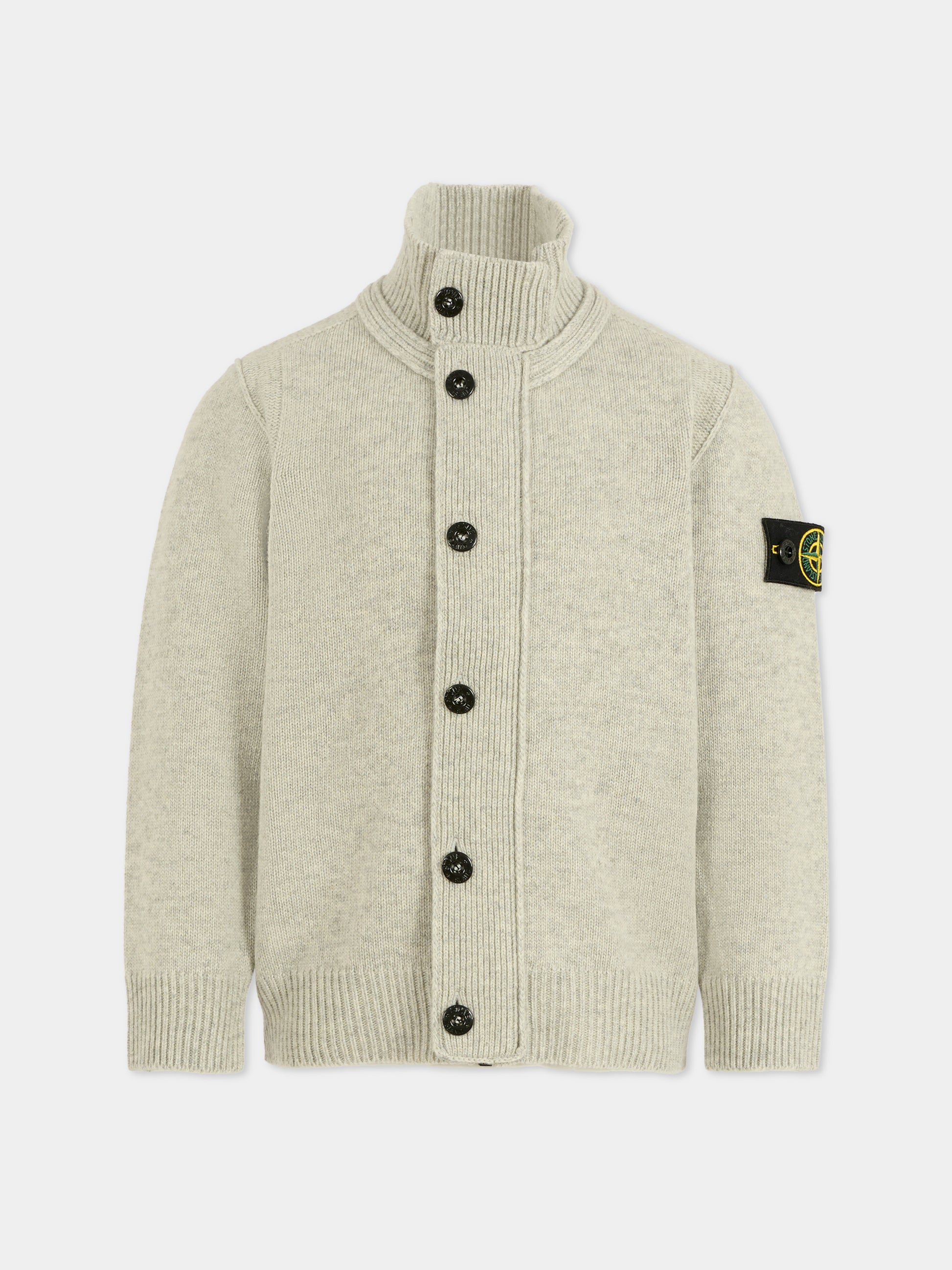 Cardigan grigio per bambino con bussola,Stone Island Junior,K2S16 5100003 S00M1 - V0M64