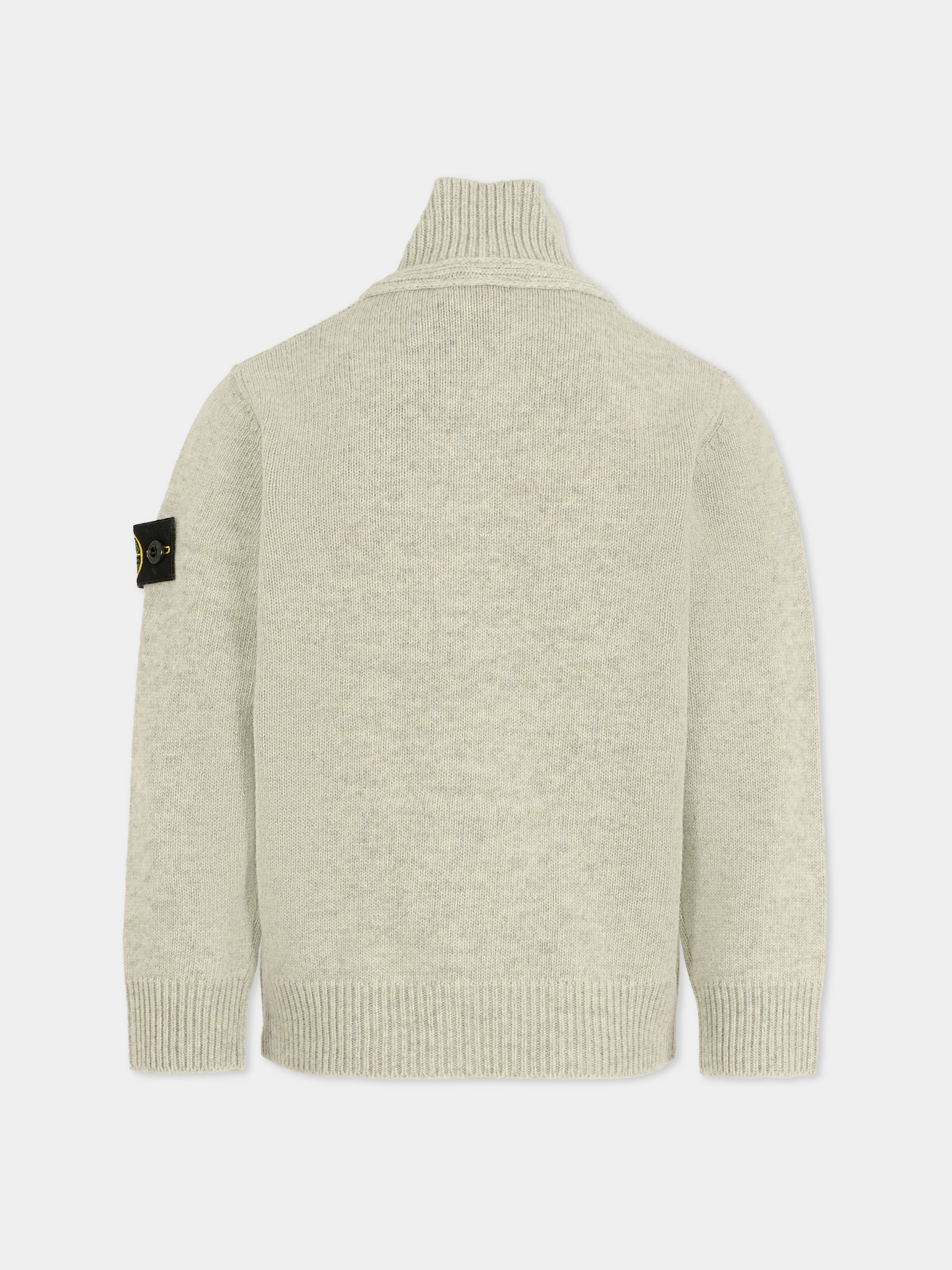 Cardigan grigio per bambino con bussola,Stone Island Junior,K2S16 5100003 S00M1 - V0M64