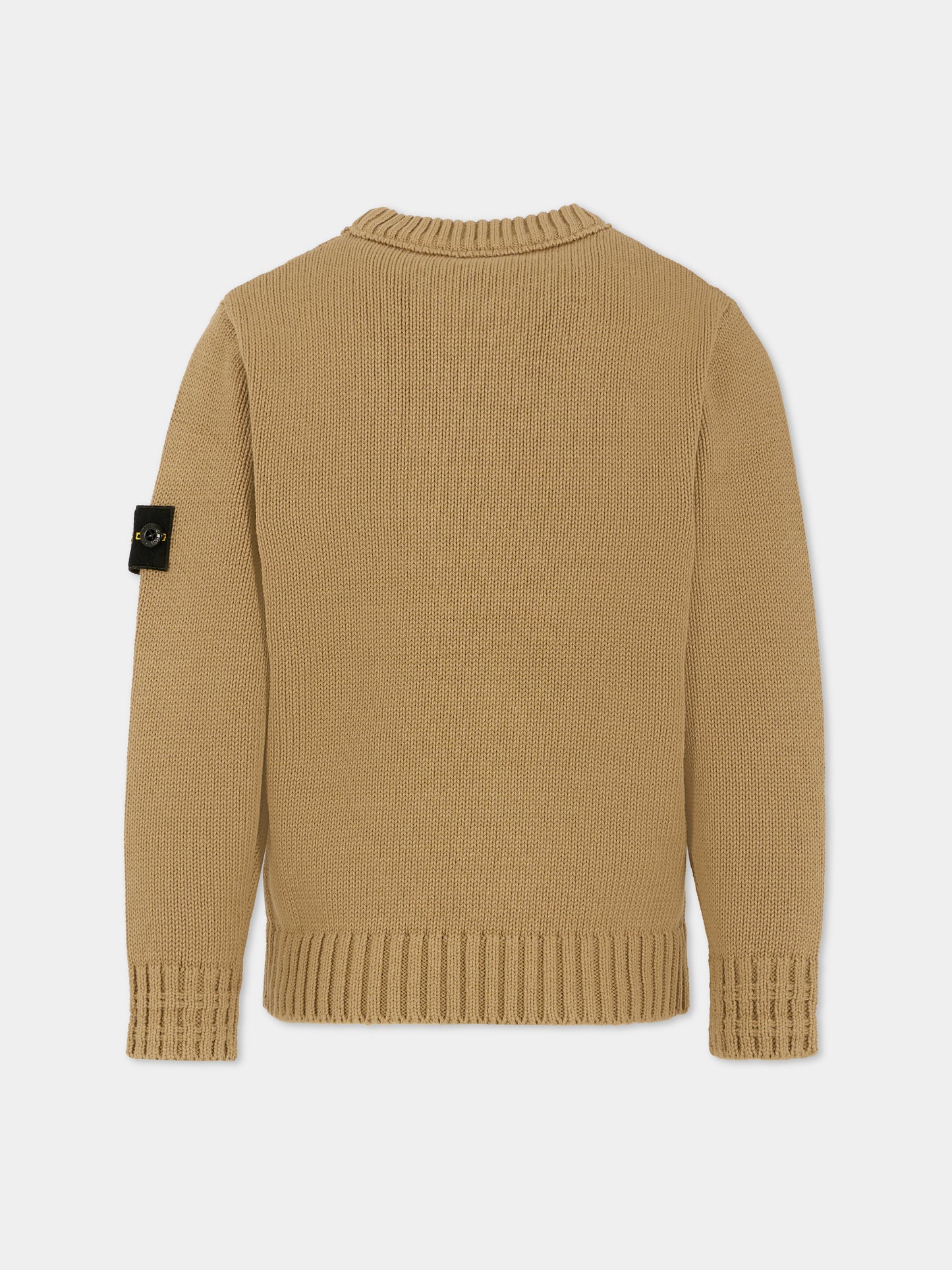 Maglione beige per bambino con bussola,Stone Island Junior,K2S16 5100019 S01A2 - V0095