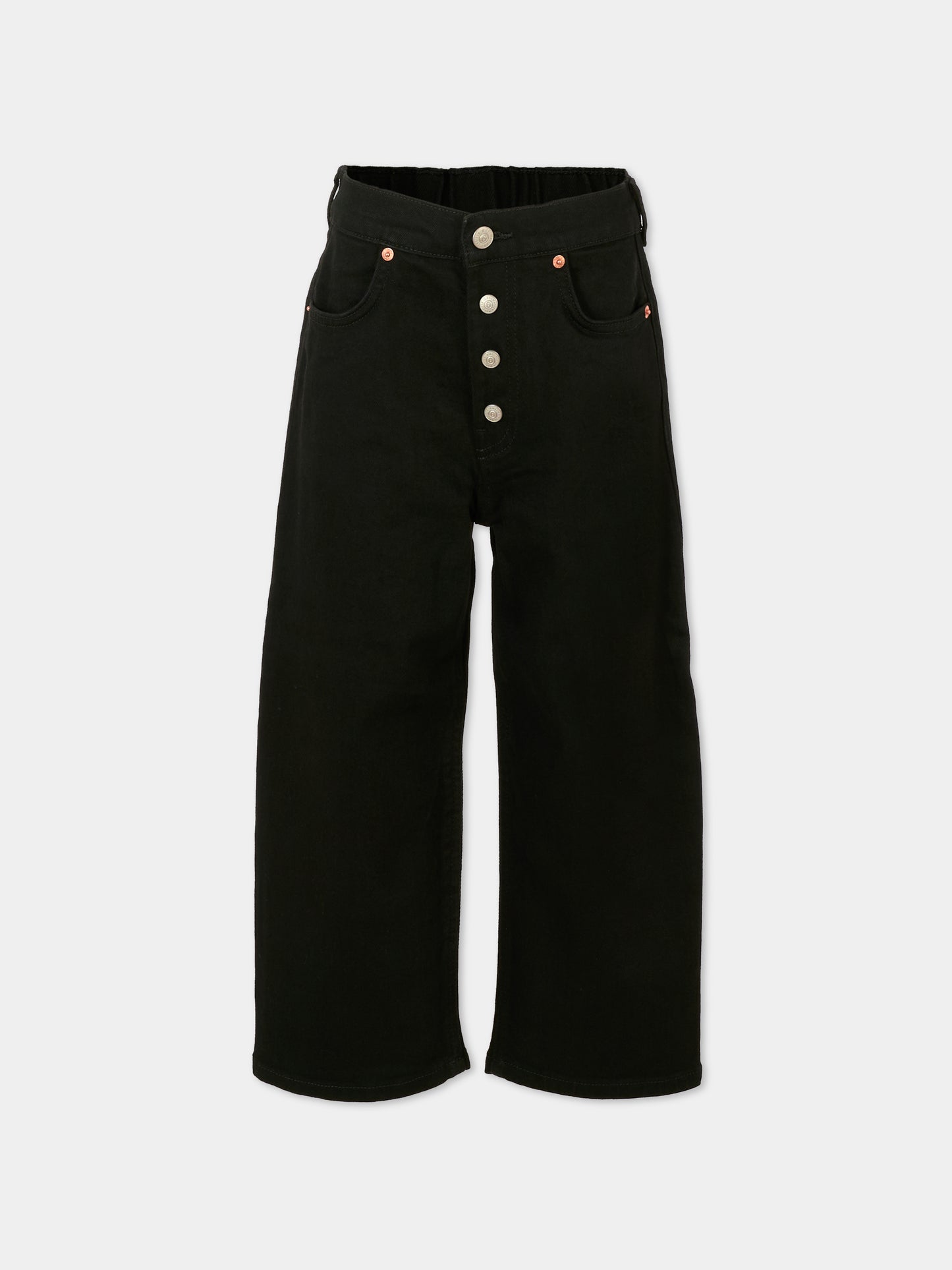 Jeans neri per bambini con patch logato,Mm6 Maison Margiela,M60053-MM06N-M6900