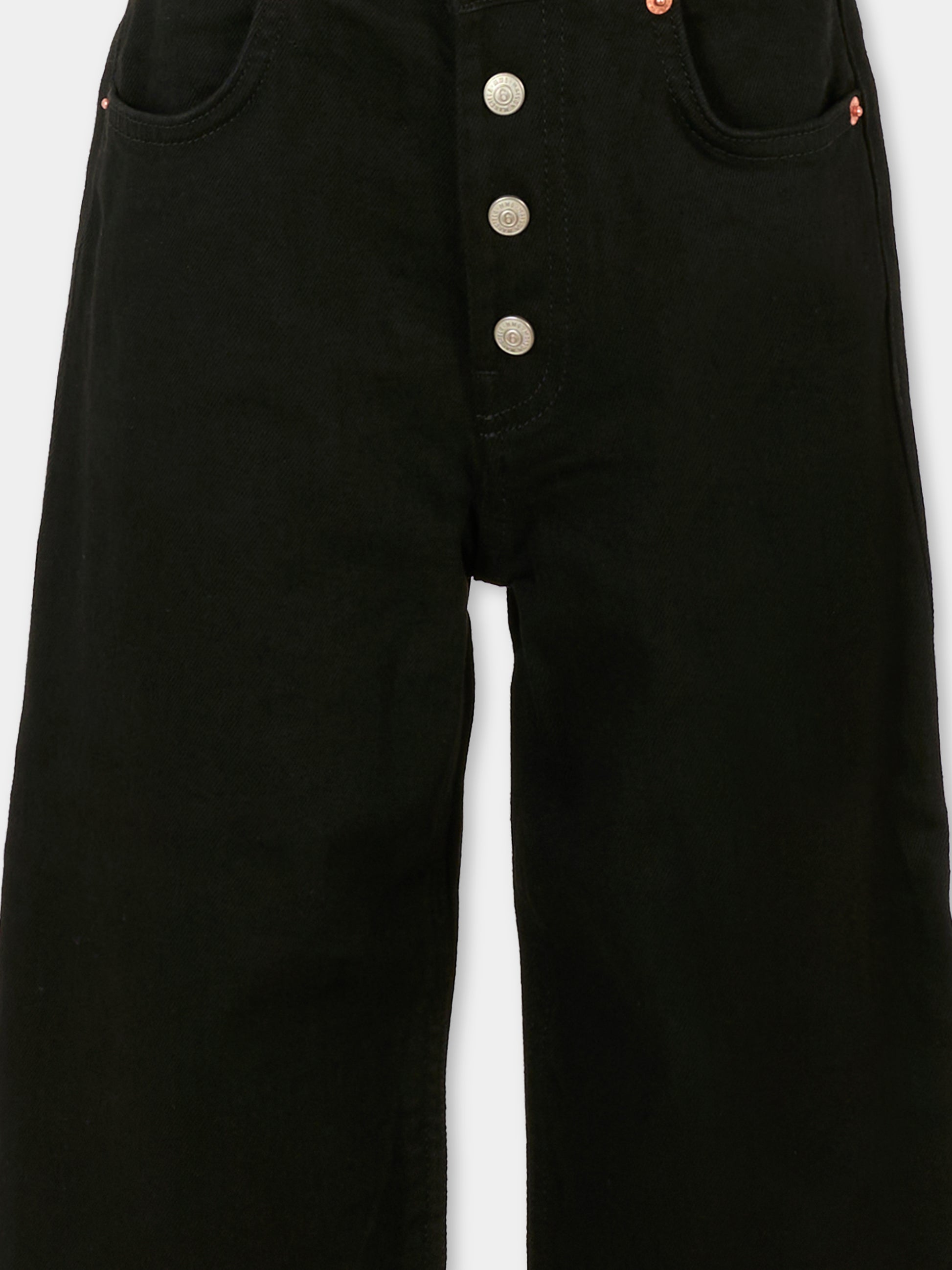 Jeans neri per bambini con patch logato,Mm6 Maison Margiela,M60053-MM06N-M6900