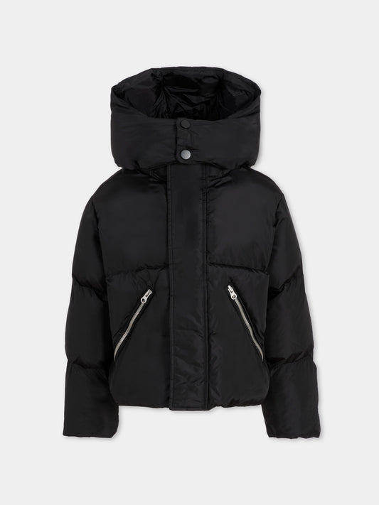 Piumino nero per bambini con logo,Mm6 Maison Margiela,M60823-MM001-M6900