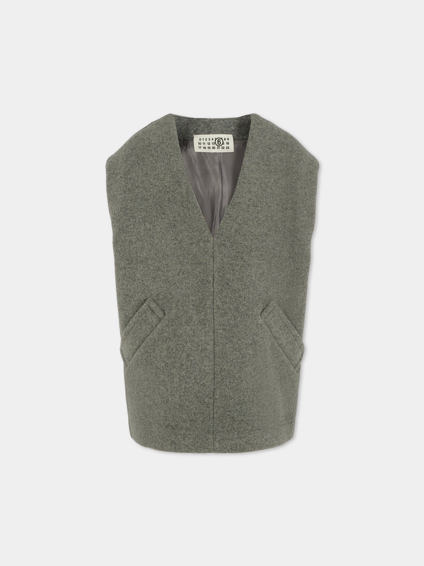 Vestito grigio per bambina con logo,Mm6 Maison Margiela,M60857-MM00W-M6911