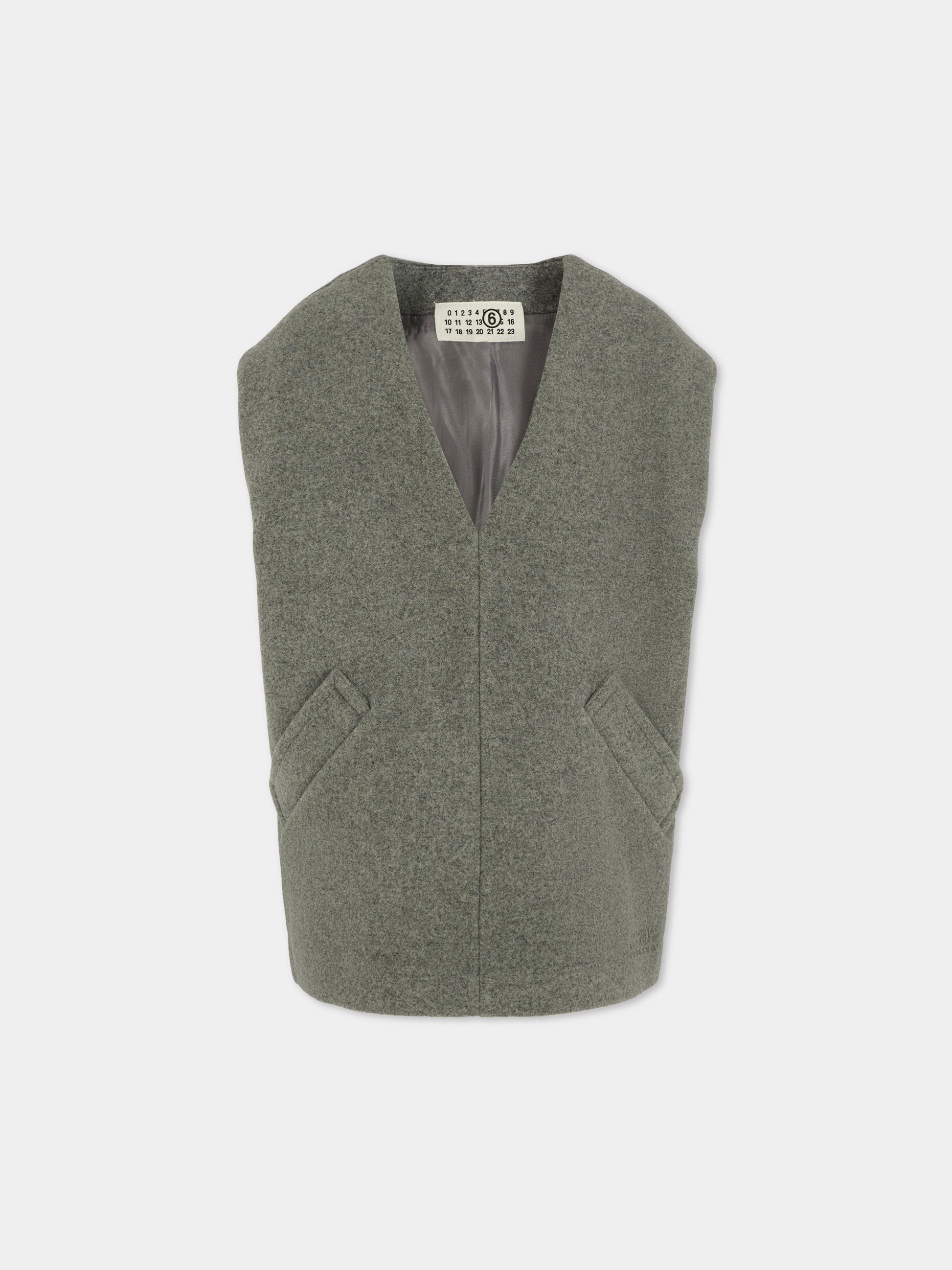 Vestito grigio per bambina con logo,Mm6 Maison Margiela,M60857-MM00W-M6911