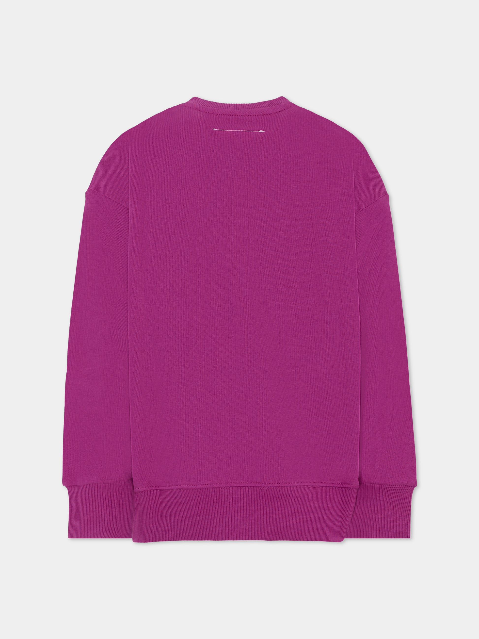 Felpa viola per bambina con logo,Mm6 Maison Margiela,M60896-MM02X-M6602