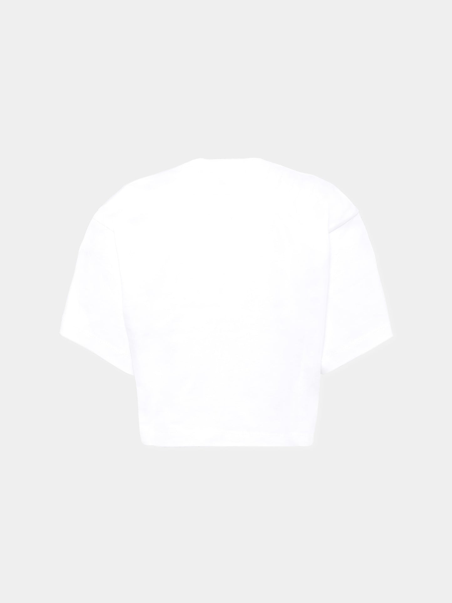 T-shirt crop bianca per bambina con logo numerico,Mm6 Maison Margiela,M60908-MM04I-M6100