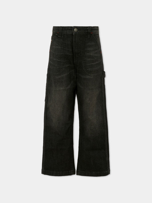 Jeans neri per bambino con logo,Diesel,J02361-KXBQQ-K02