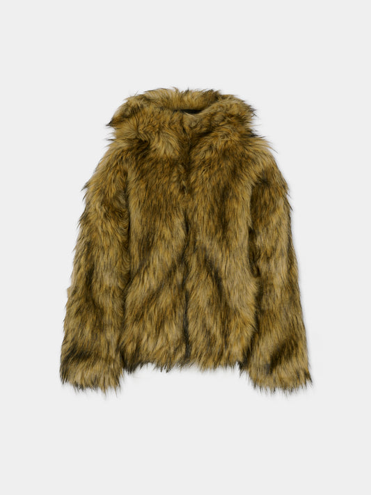 Ecopelliccia marrone per bambina,Diesel,J02406-KXBQ9-K709