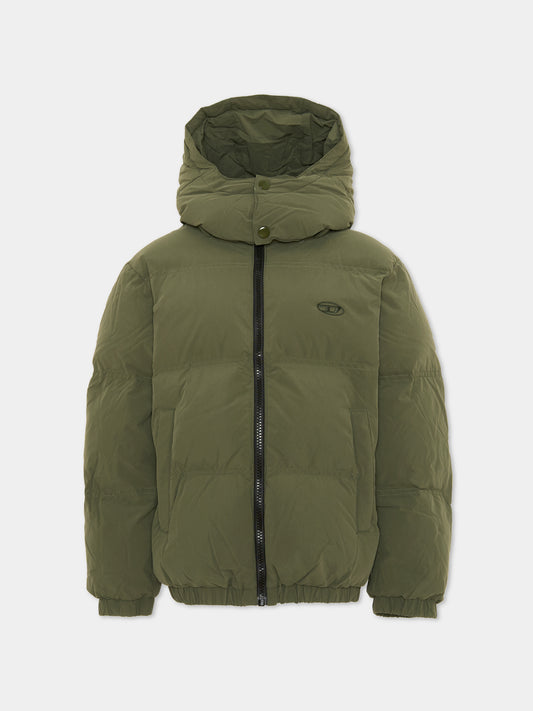 Piumino verde per bambini con logo,Diesel,J02422-KXBQ0-K513