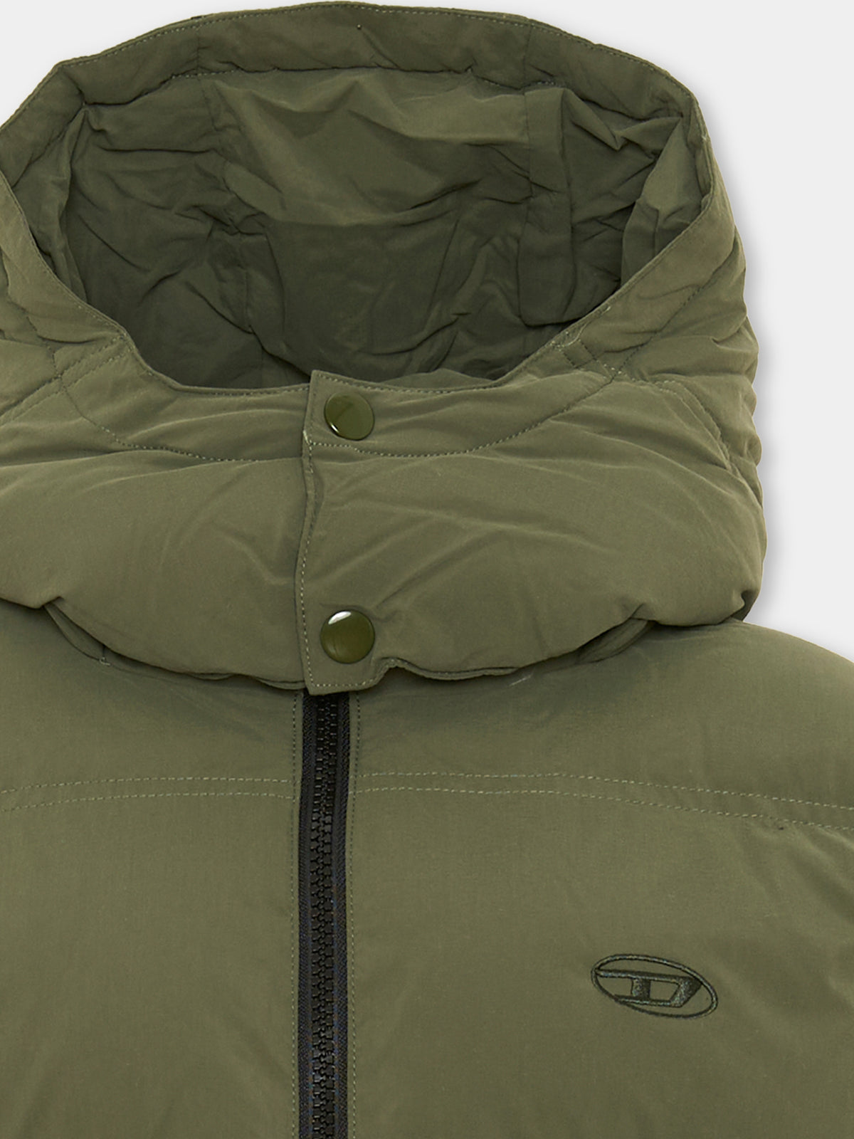 Piumino verde per bambini con logo,Diesel,J02422-KXBQ0-K513