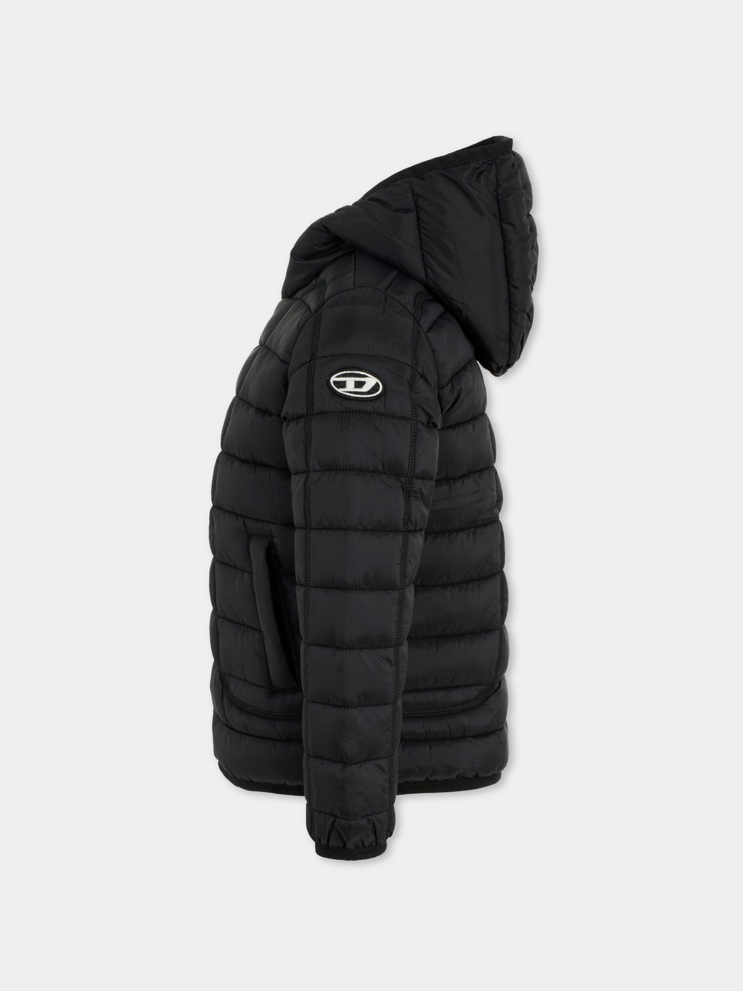 Piumino nero per bambino con logo,Diesel,J02425-KXBRD-K900