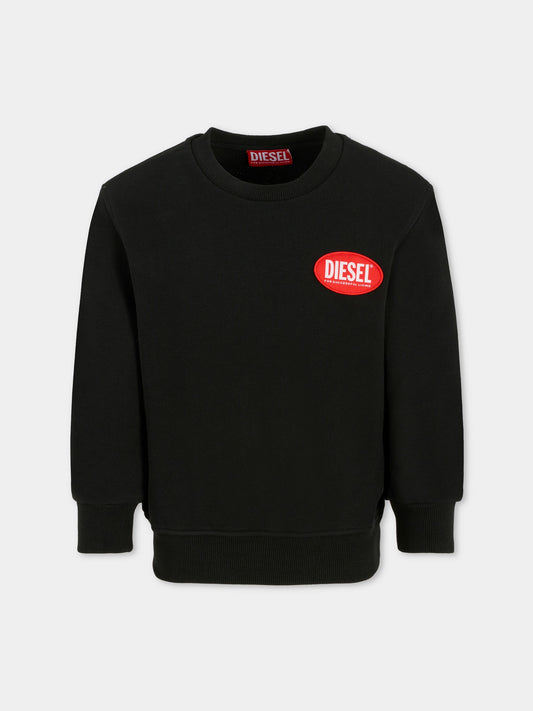 Sweat-shirt noir pour garçon avec logo