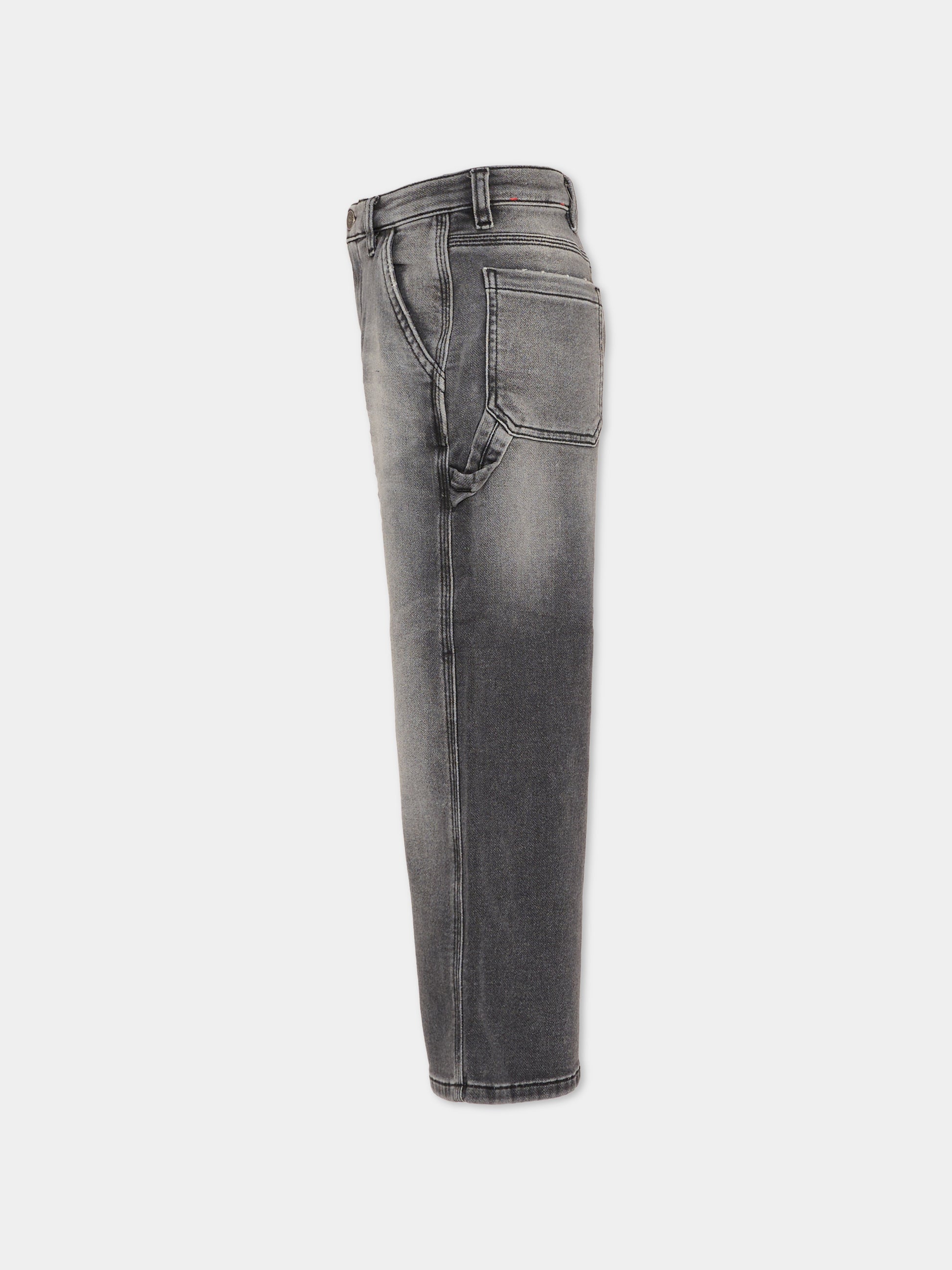 Jeans grigi per bambina con patch logato,Diesel,J02511-KXBRJ-K02