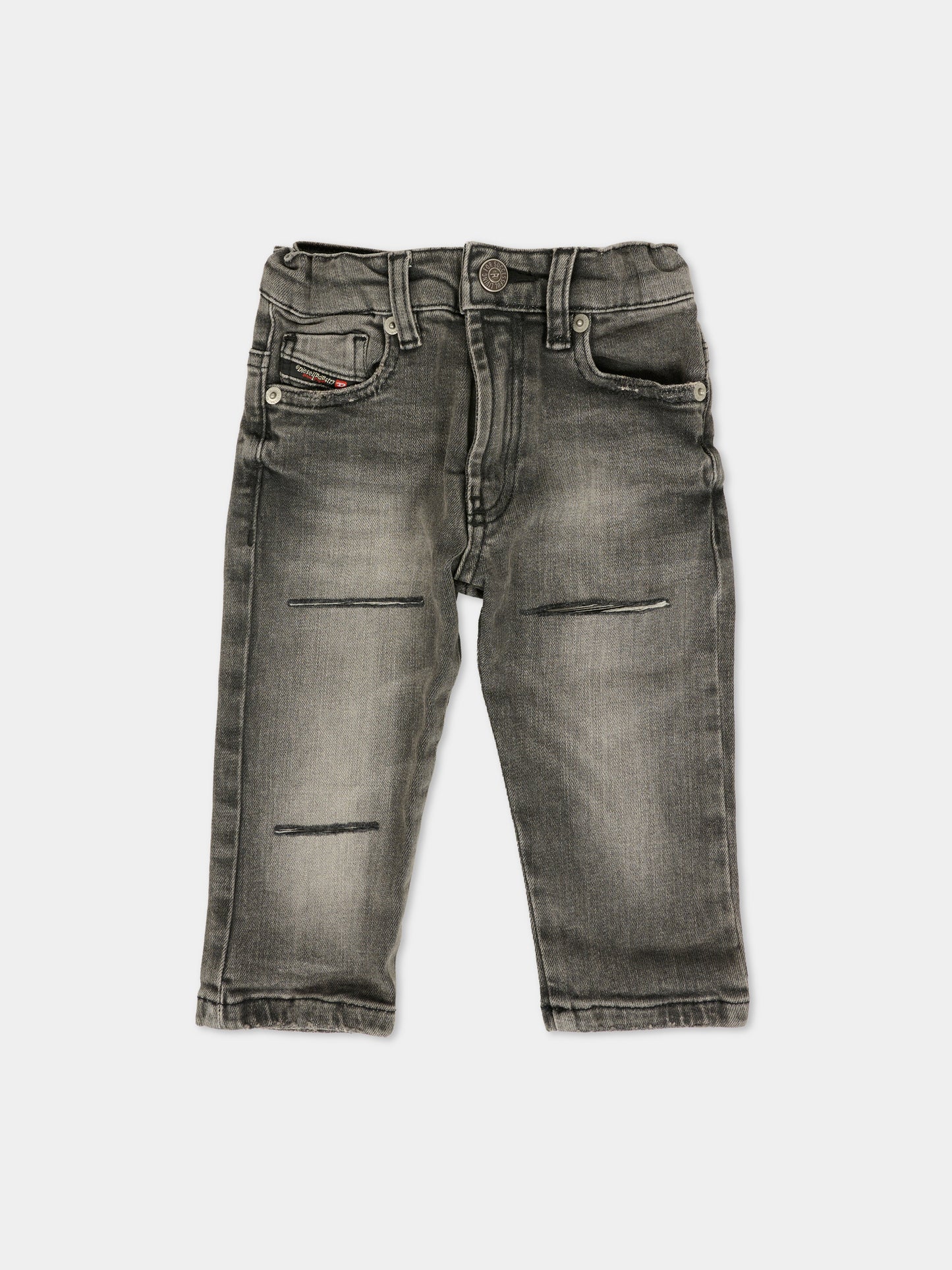 Jeans grigi per neonato con patch logato,Diesel,K00238-KXBQR-K02