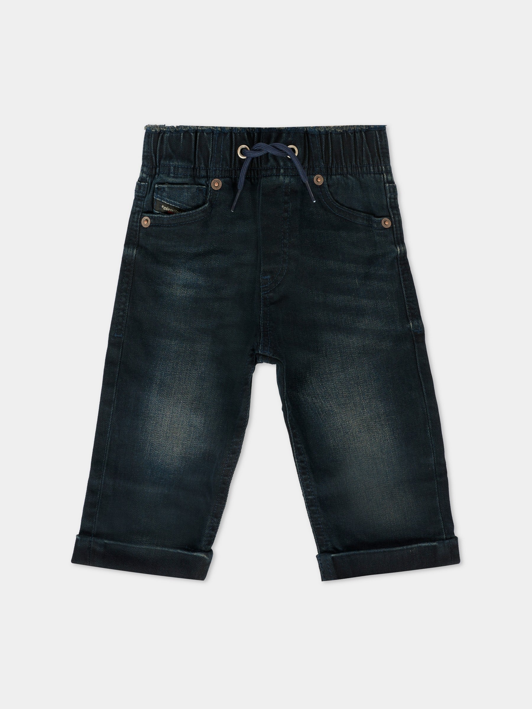 Jeans denim per neonato con logo ricamato,Diesel,K00239-KXBQM-K01