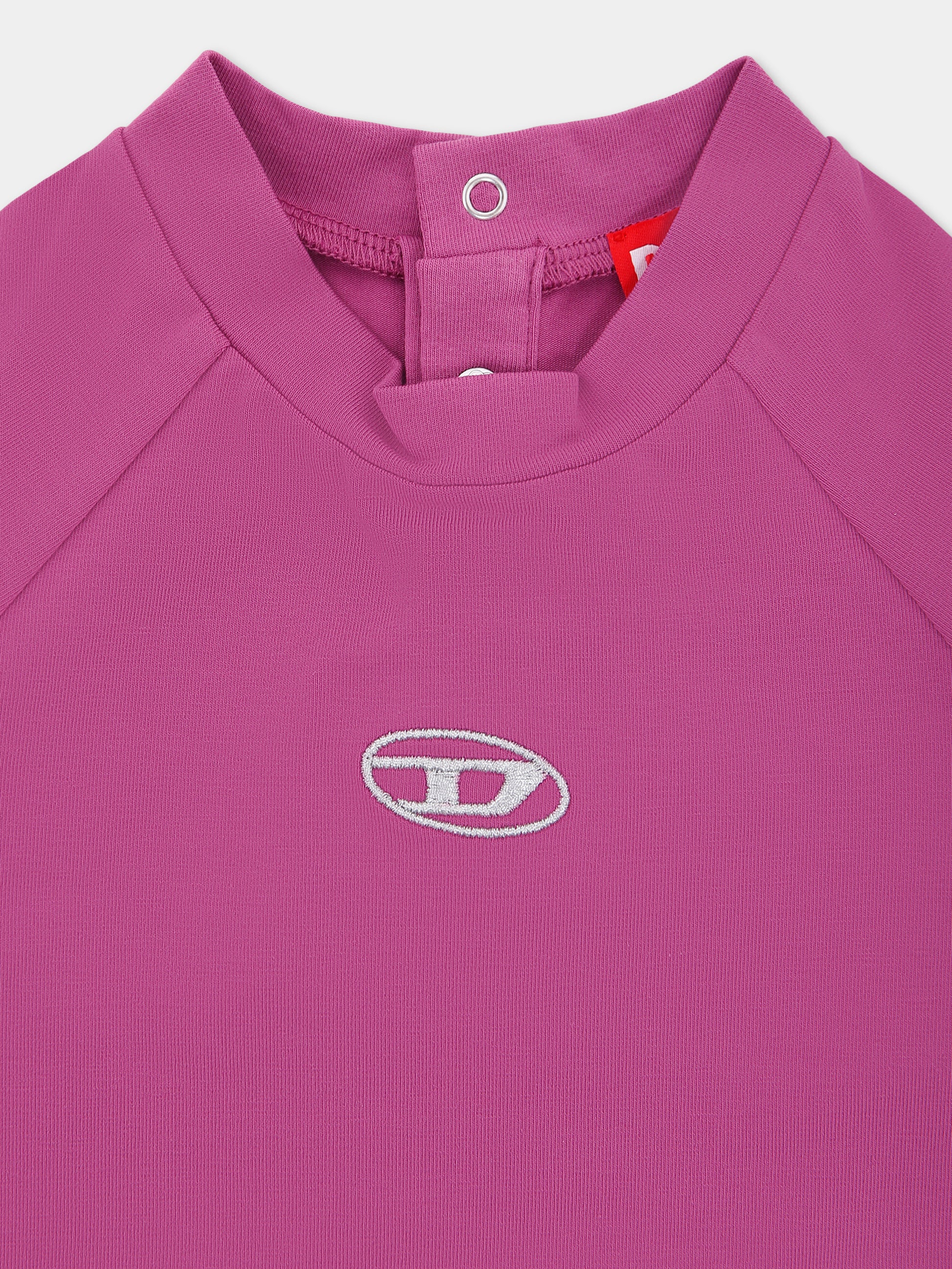 T-shirt viola per neonata con logo,Diesel,K00675-0AFAA-K624