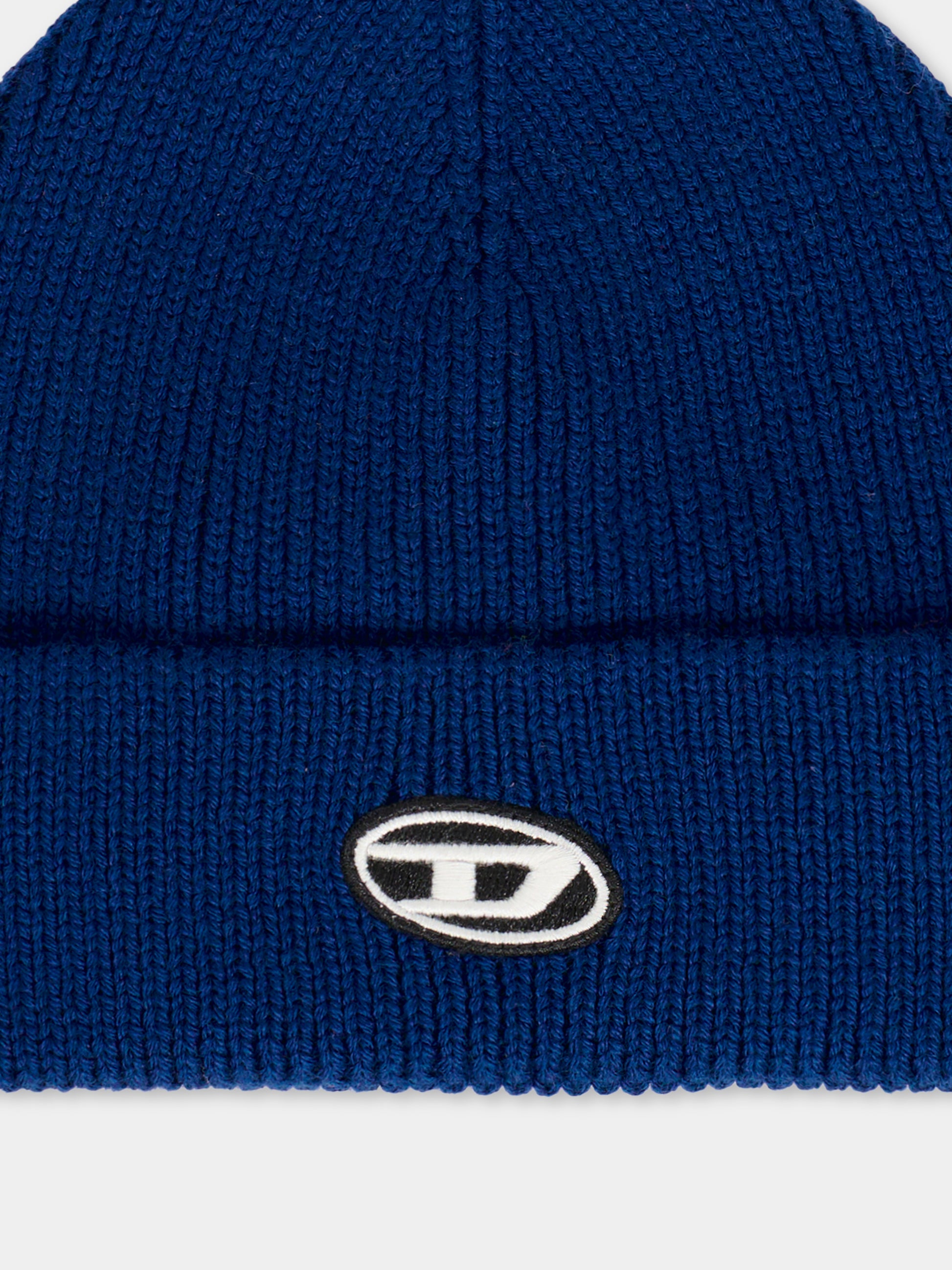 Berretto blu per bambino con logo,Diesel,K00641-KYAZ1-K851