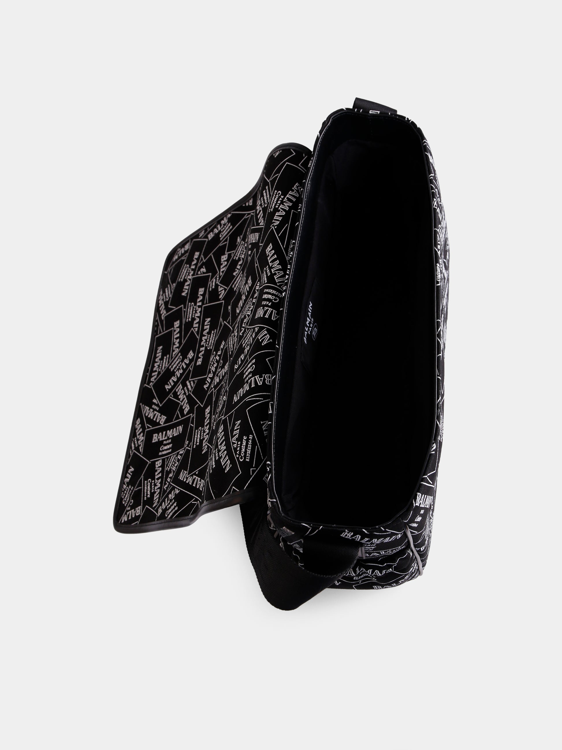 Borsa mamma nera per neonati con logo all over,Balmain Kids,BX0578-Z3379 930BC