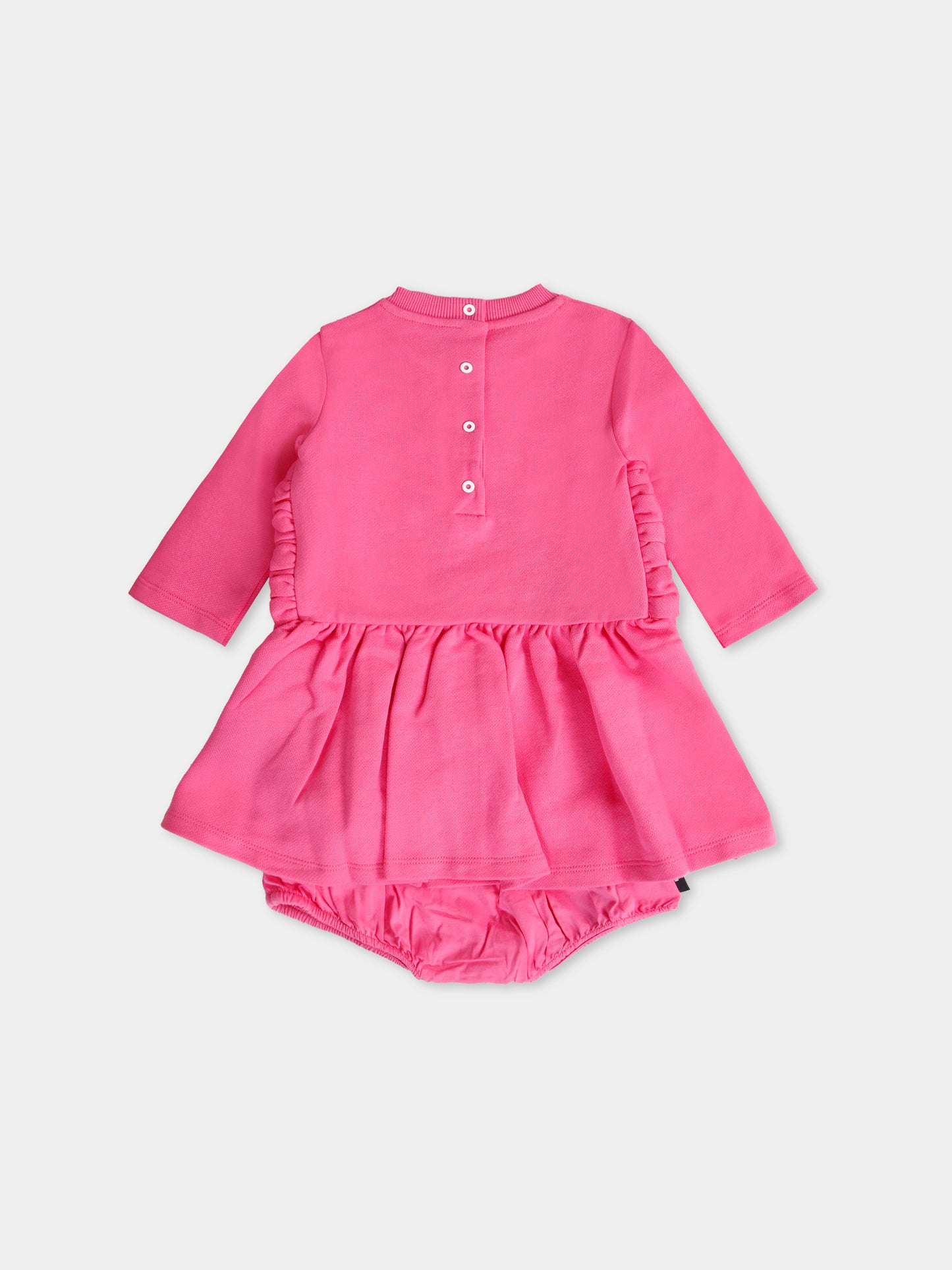 Vestito rosa per neonata con logo,Balmain Kids,BX1080-Z3183 51PRS