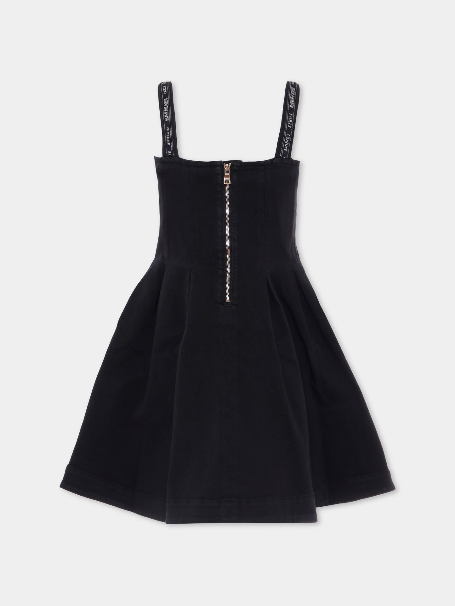 Vestito nero per bambina con logo,Balmain Kids,BX1D12-D0039 930OR