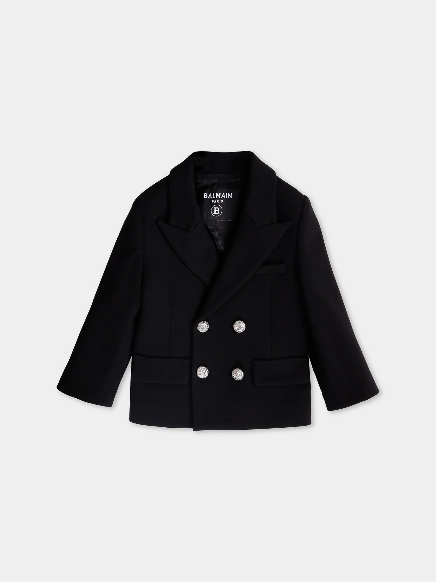 Giacca nera per neonato con iconico labirinto all over,Balmain Kids,BX2504-J0371 930AG