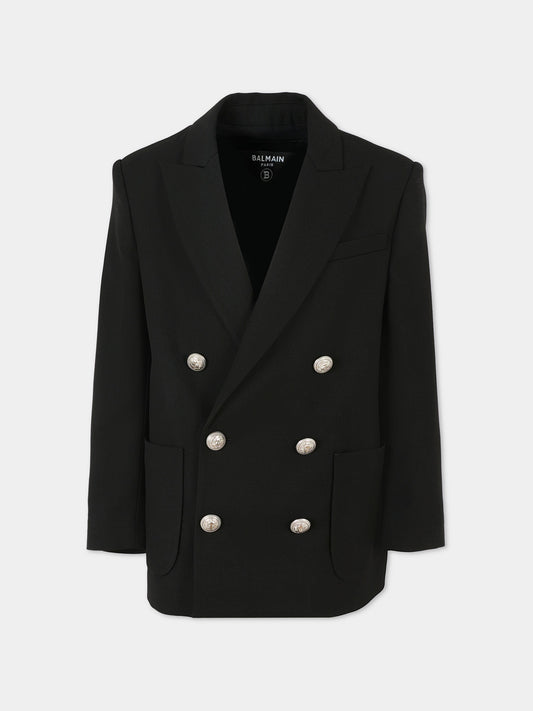 Giacca nera per bambino,Balmain Kids,BX2P04-I0196 930AG