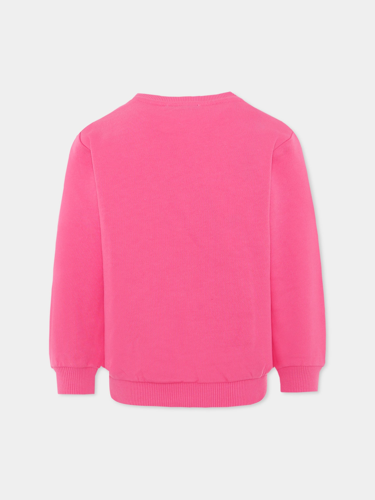 Felpa rosa per bambina con logo,Balmain Kids,BX4P30-Z3183 51PNE