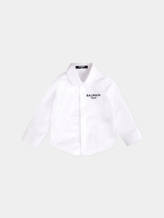 Camicia bianca per neonato con logo,Balmain Kids,BX5500-P0536 100NE
