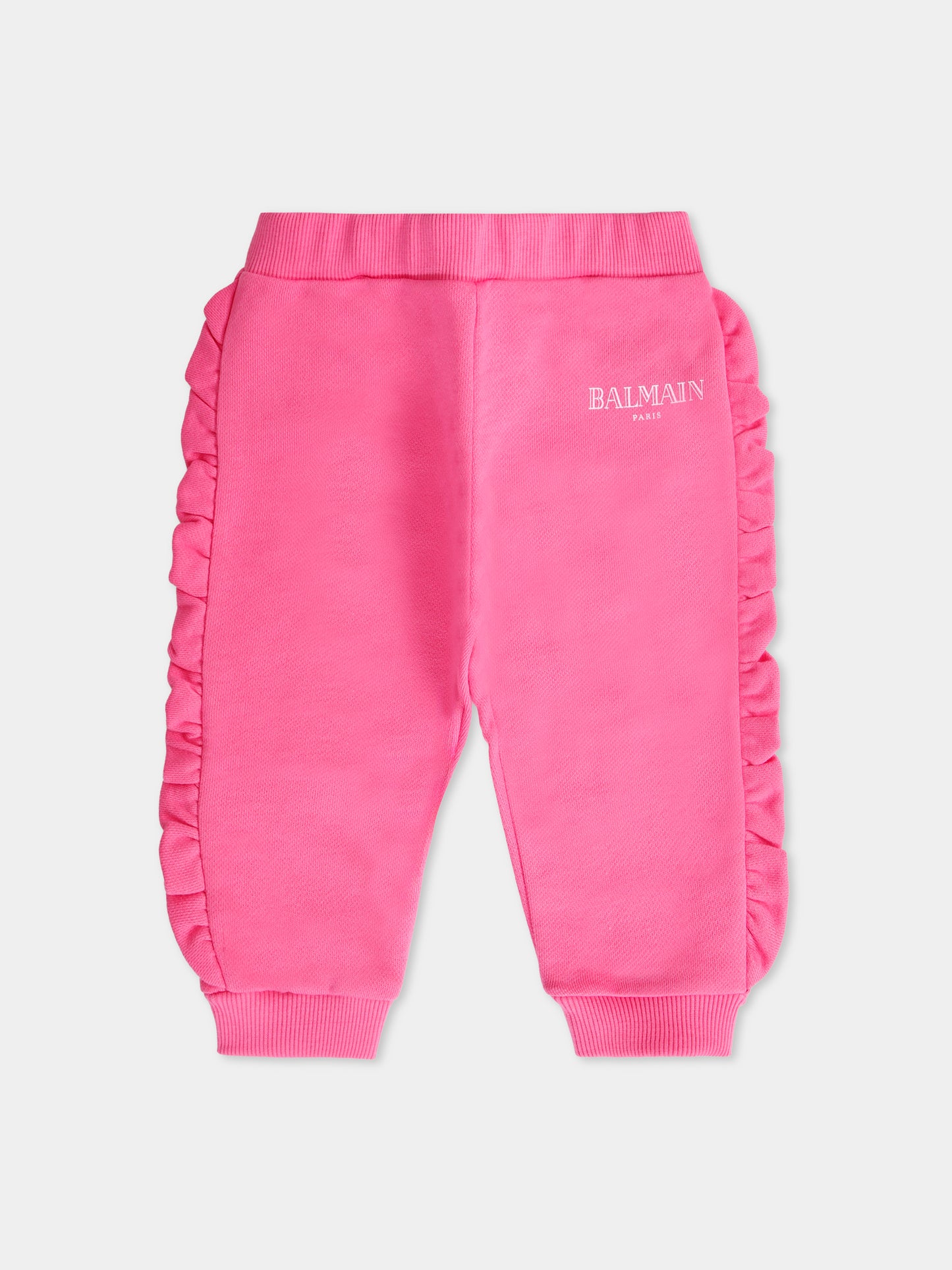 Pantaloni rosa per neonata con logo,Balmain Kids,BX6040-Z3183 51PRS
