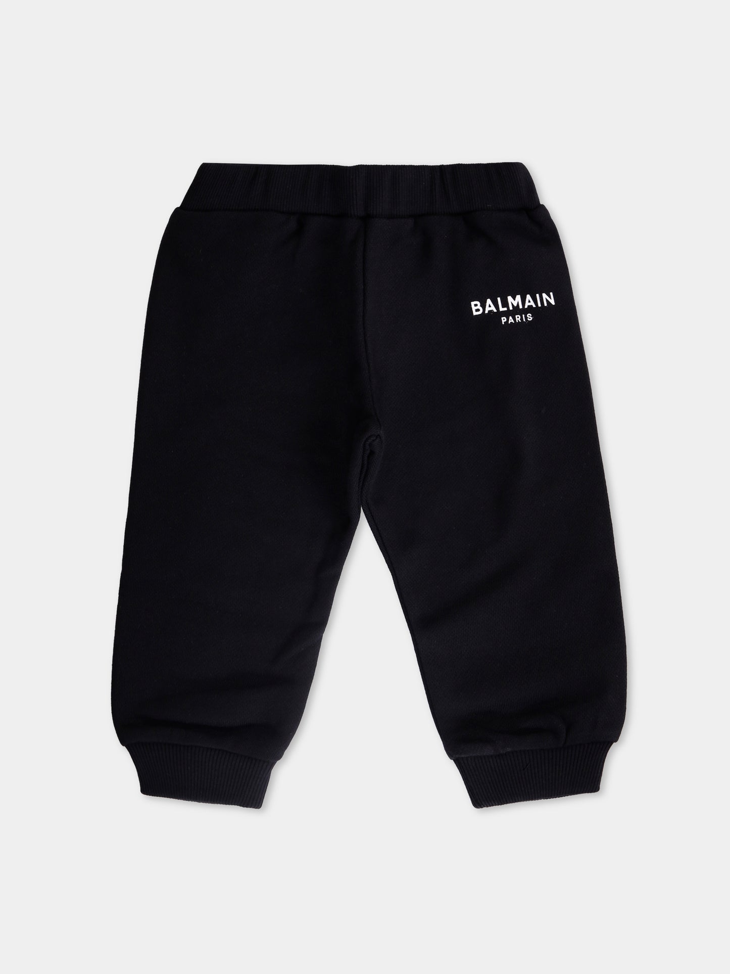 Pantaloni neri per neonati con logo,Balmain Kids,BX6500-Z3183 930BC