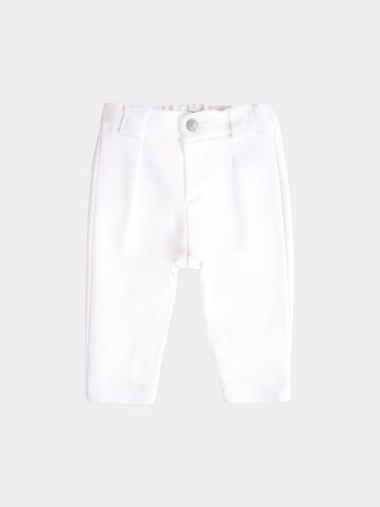 Pantaloni bianchi per neonato con logo,Balmain Kids,BX6520-J0371 100AG