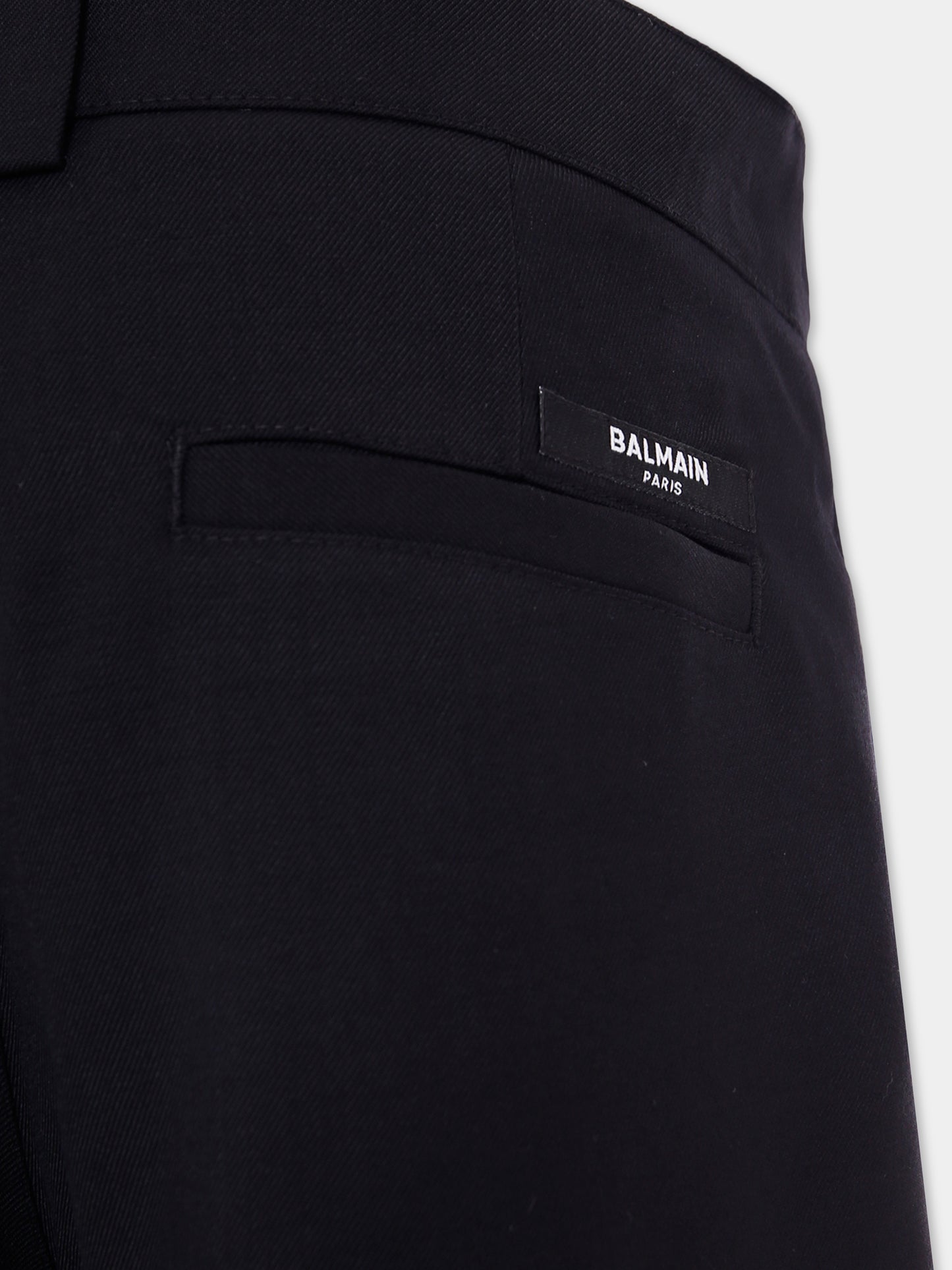 Pantaloni neri per bambino con logo,Balmain Kids,BX6P10-I0196 930AG