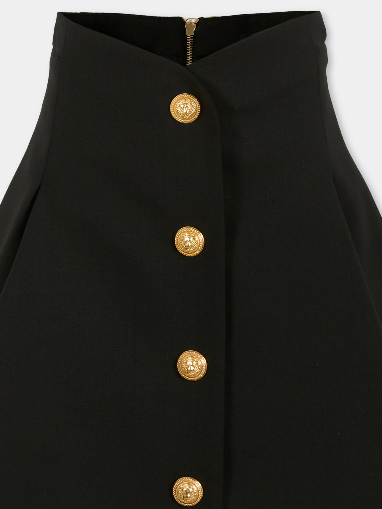 Gonna nera per bambina con bottoni,Balmain Kids,BX7A01-I0196 930OR