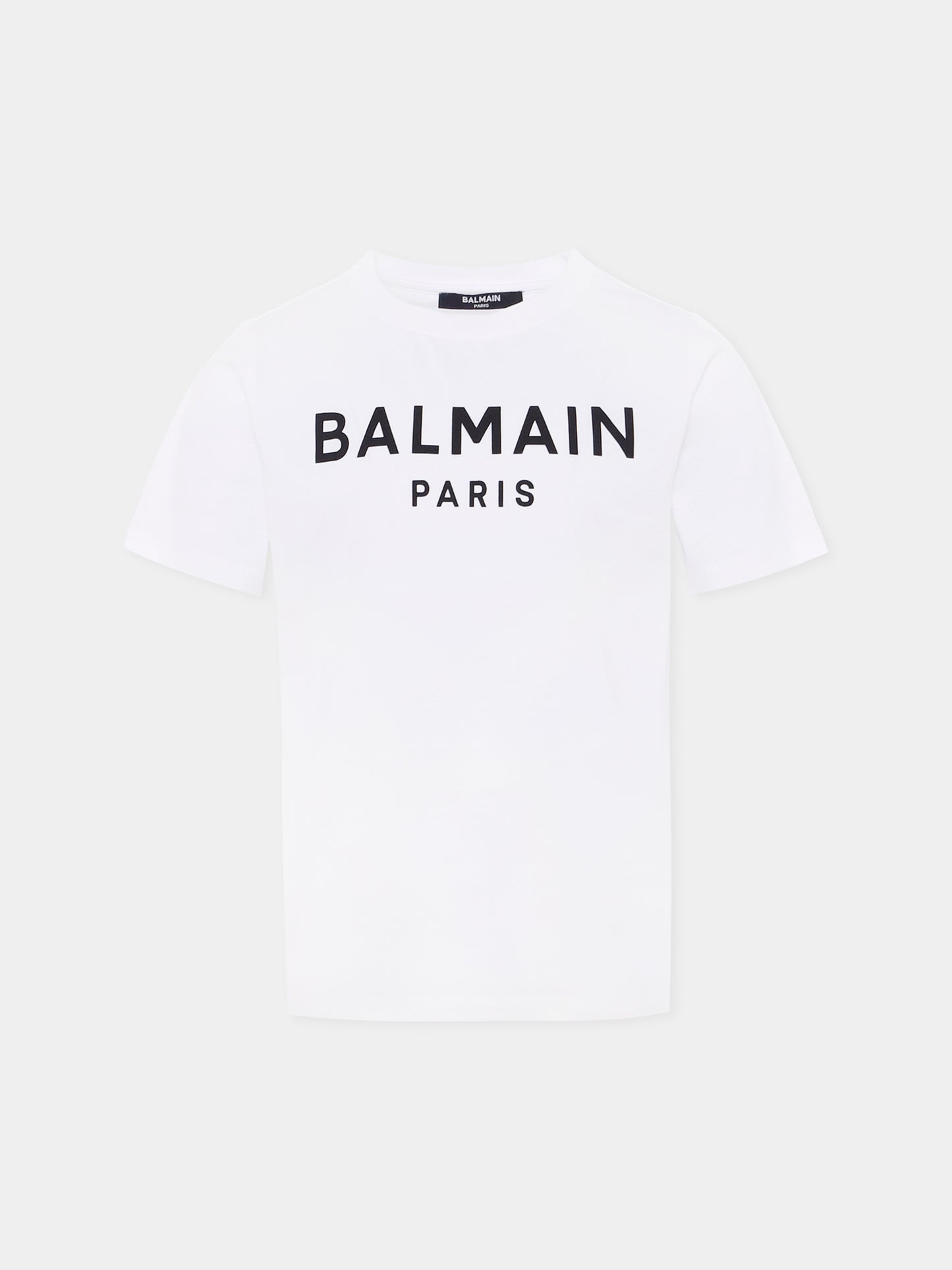 T-shirt bianca per bambini con logo,Balmain Kids,BX8P01-Z3186 100NE