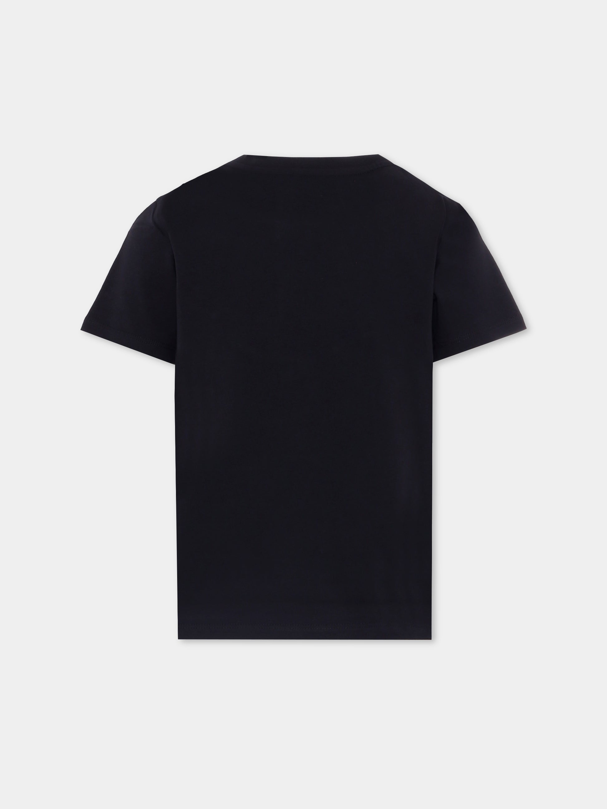 T-shirt nera per bambini con logo,Balmain Kids,BX8P01-Z3186 930BC