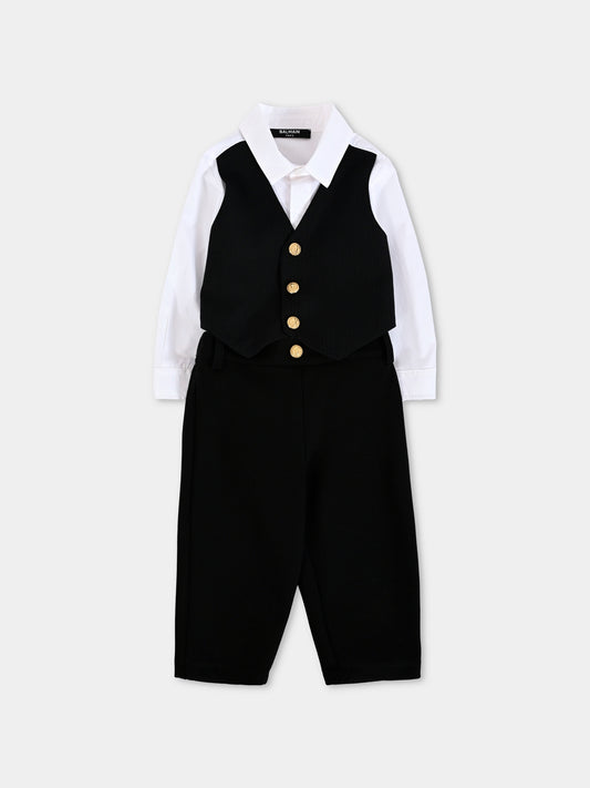 Completo nero per neonato con labirinto,Balmain Kids,BXA51A-J0371 930BC