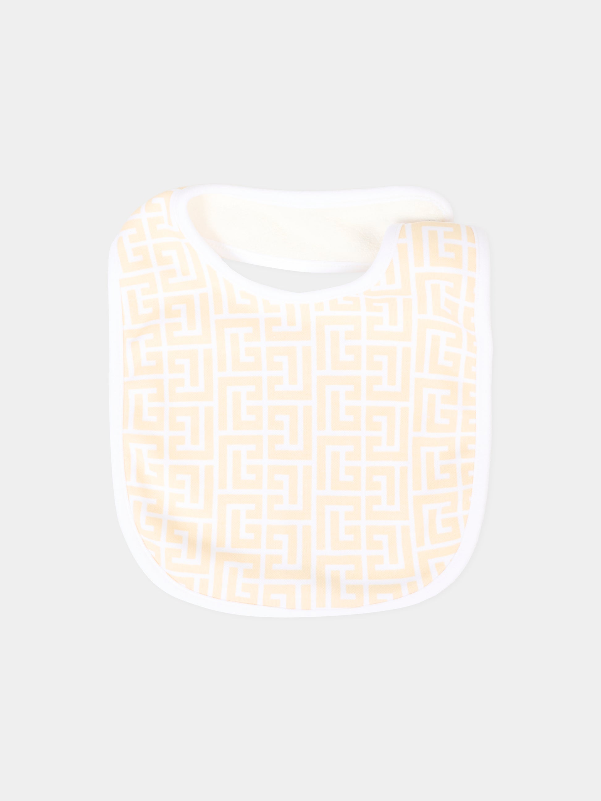 Set tutina beige per neonati con iconico labirinto,Balmain Kids,BXB51A-Z3503 109BC