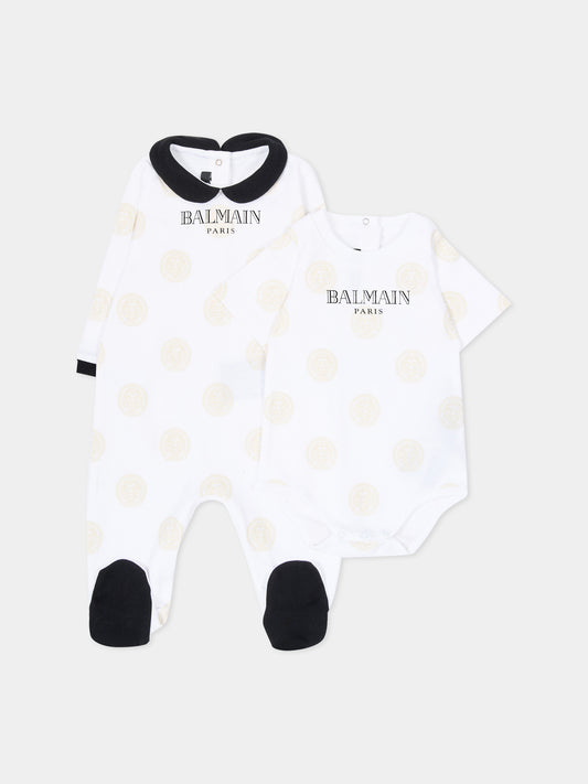 Ensemble combinaison blanc pour bébé enfants avec logo