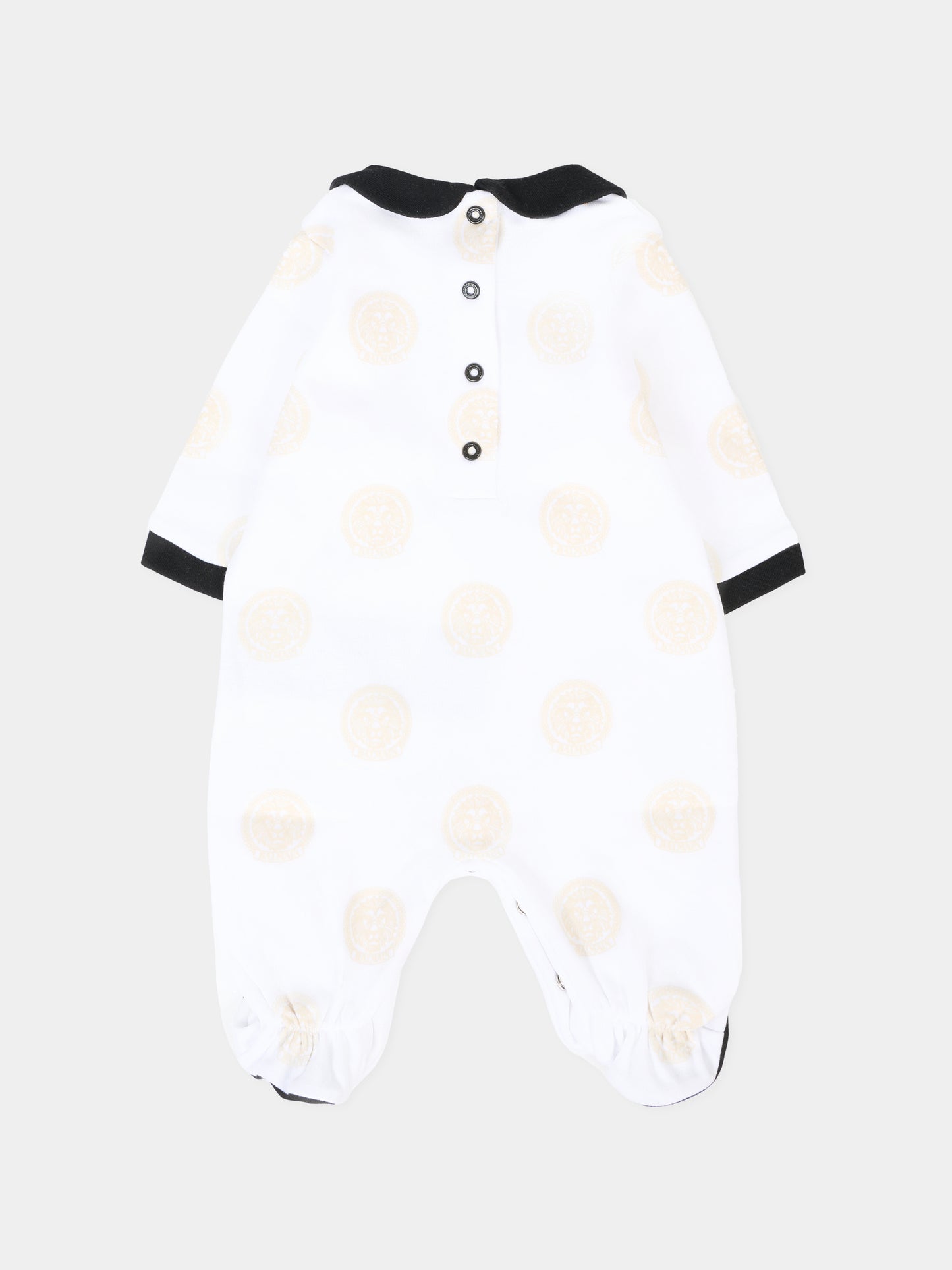 Set tutina bianco per neonati con logo e leone,Balmain Kids,BXB60A-Z3383 100NE