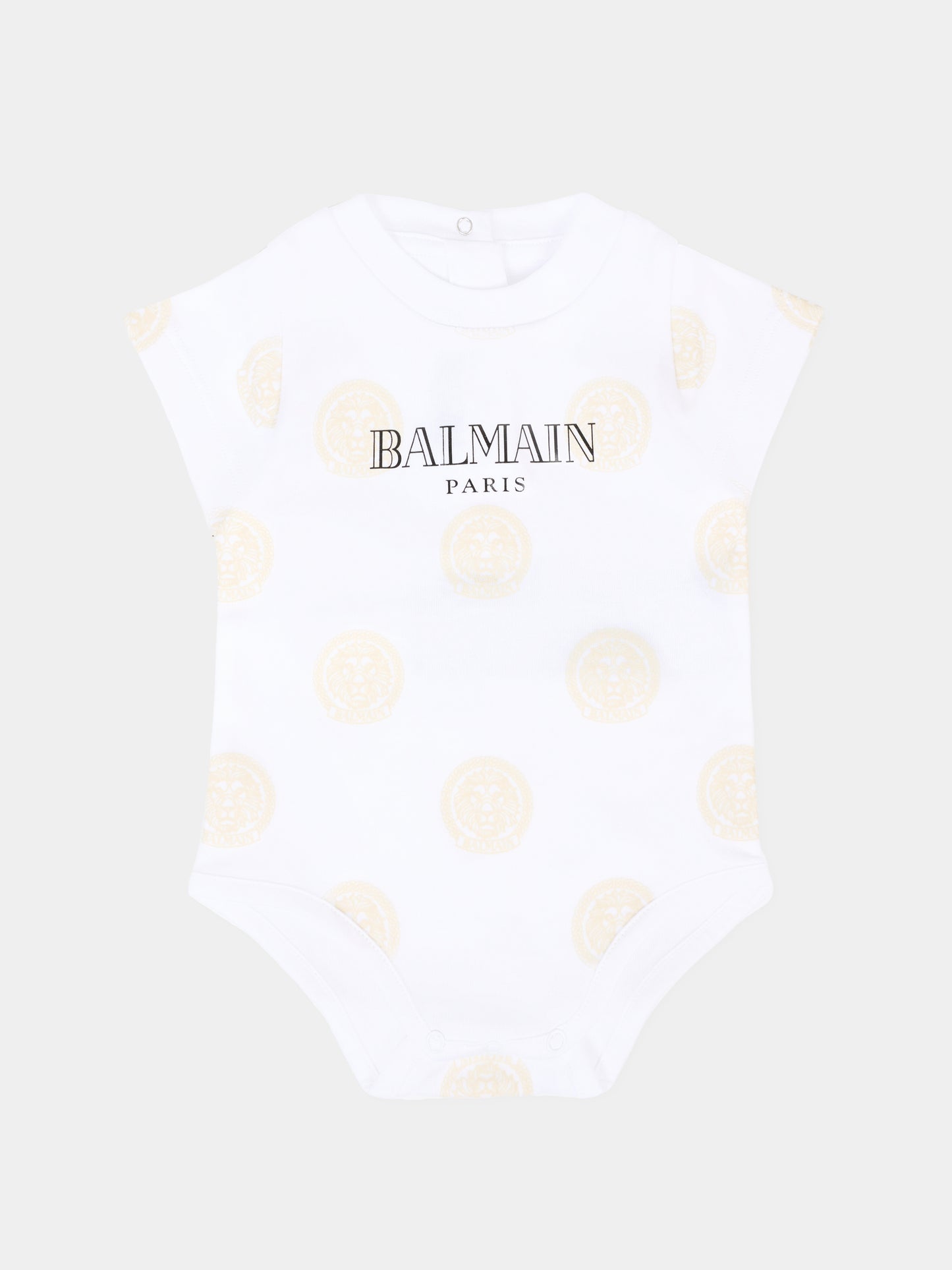 Set tutina bianco per neonati con logo e leone,Balmain Kids,BXB60A-Z3383 100NE