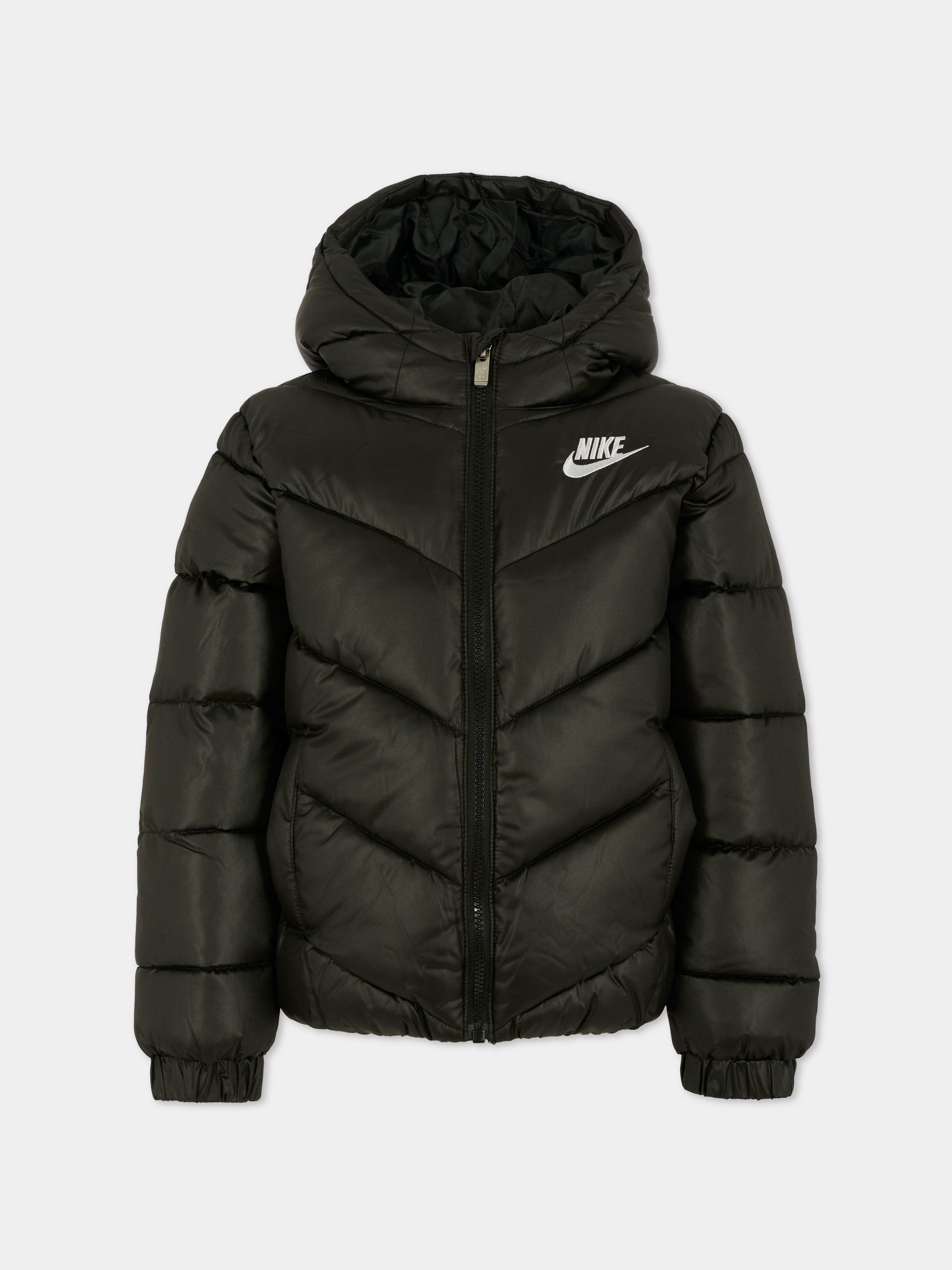 Piumino nero per bambini con logo,Nike,86N074 023