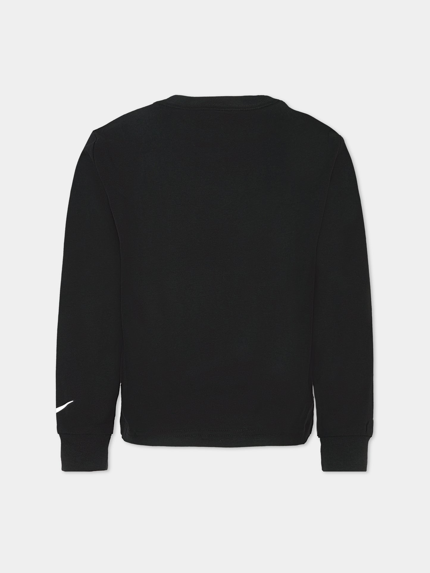 T-shirt nera per bambino con stampa e logo,Nike,86N322 023