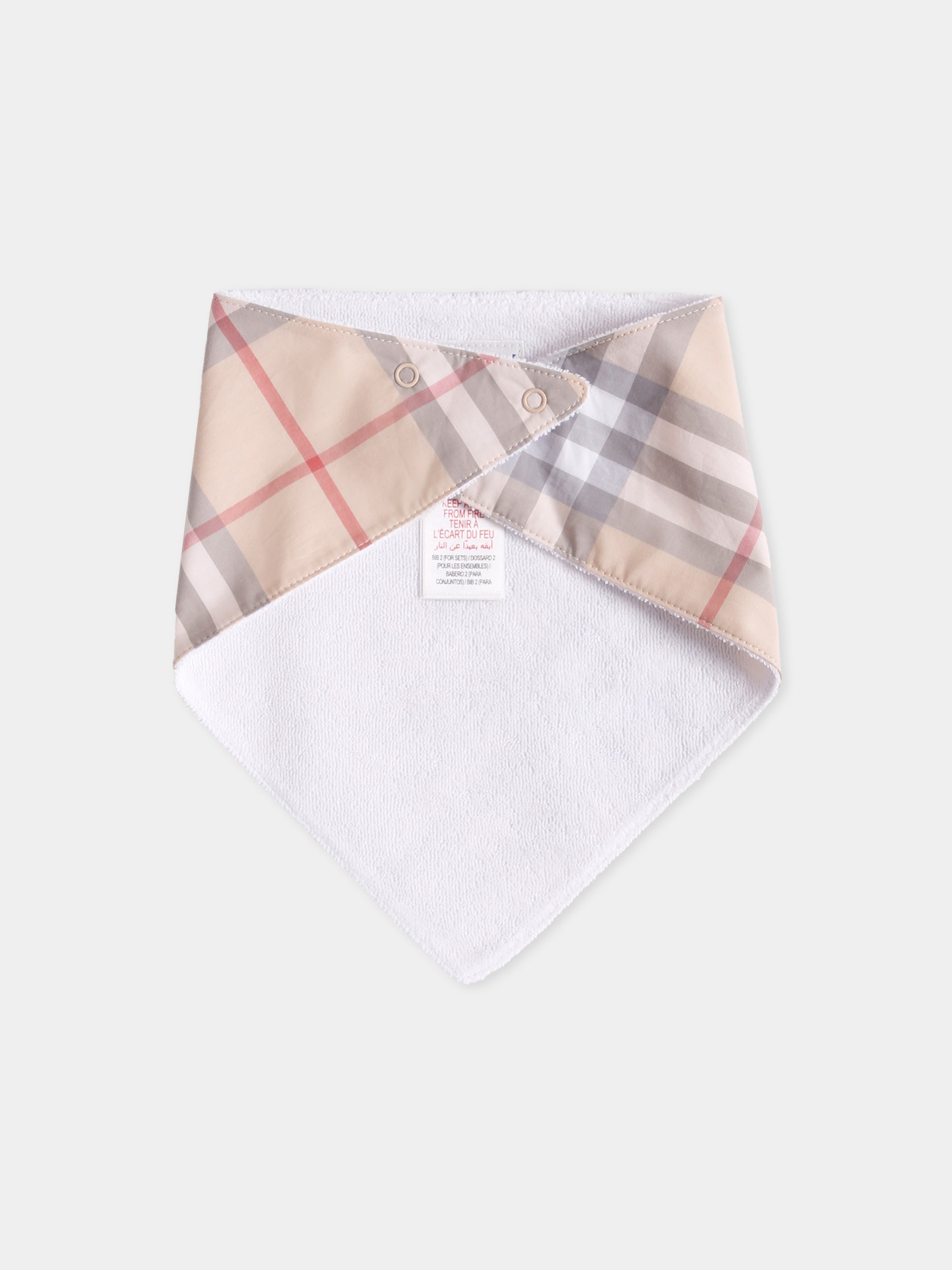 Set bavaglini multicolor per neonati con check vintage,Burberry Kids,8109776 A1464