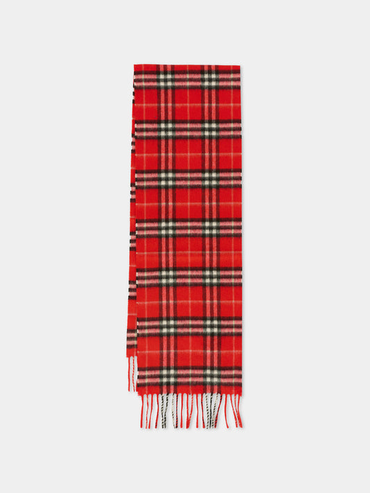 Sciarpa rossa per bambini con check,Burberry Kids,8108701 C2960