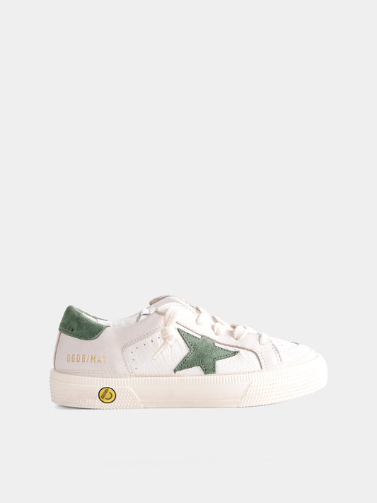 Sneakers May bianche per bambini con stella,Golden Goose,GJF00495 F007441 10613